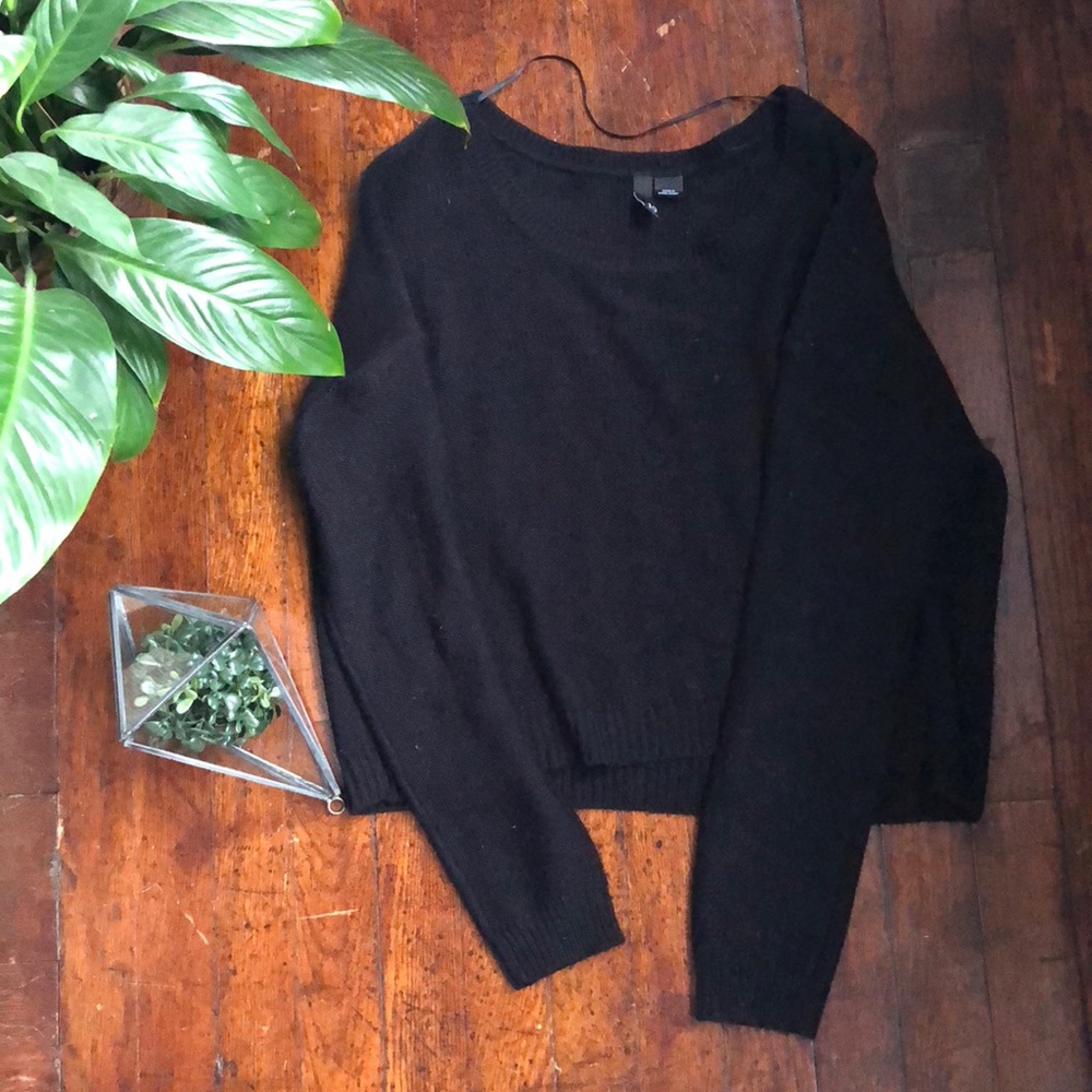 Black Crop Sweater